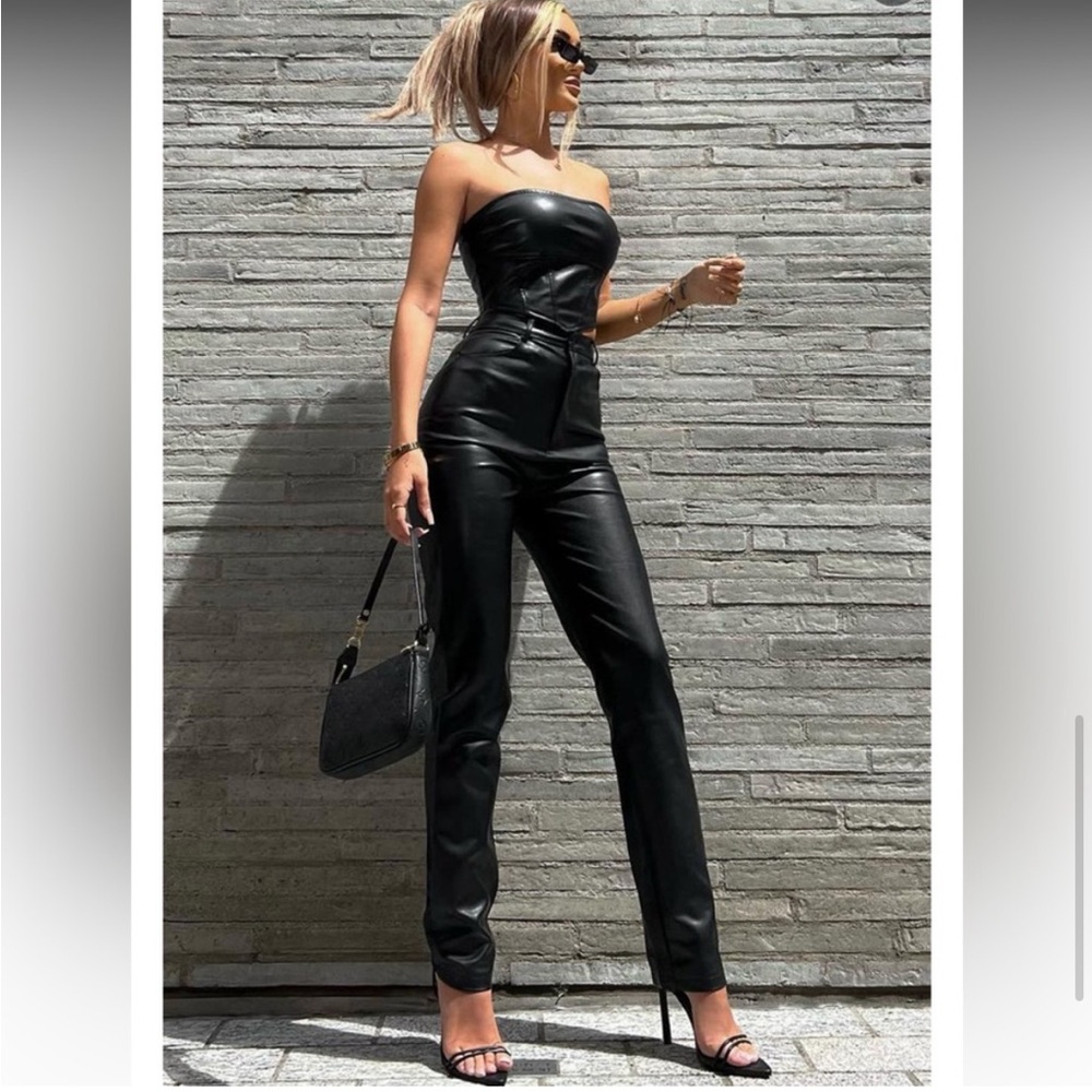 White Fox You've Got It PU Pants Black M